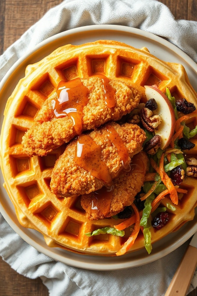 chicken and waffles dish