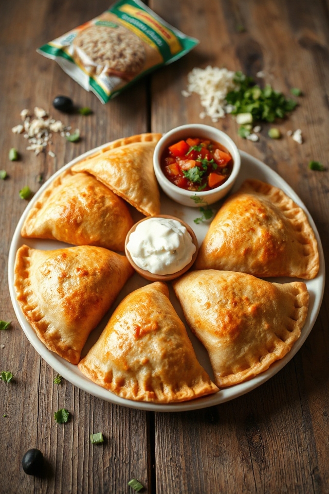 chicken filled pastry pockets