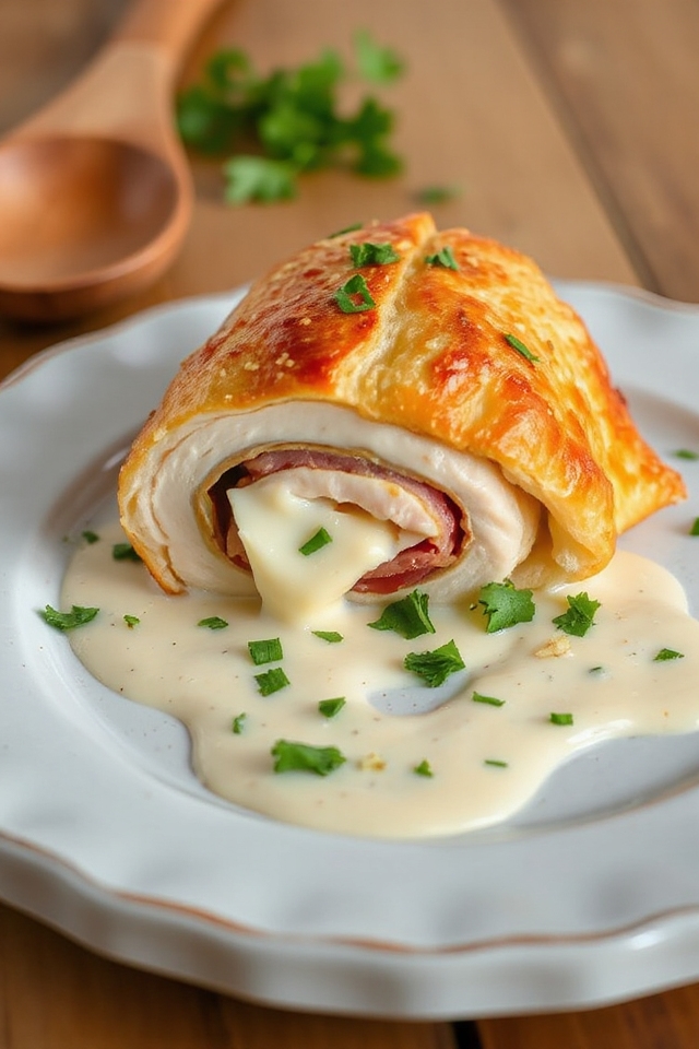 chicken rolled with ham