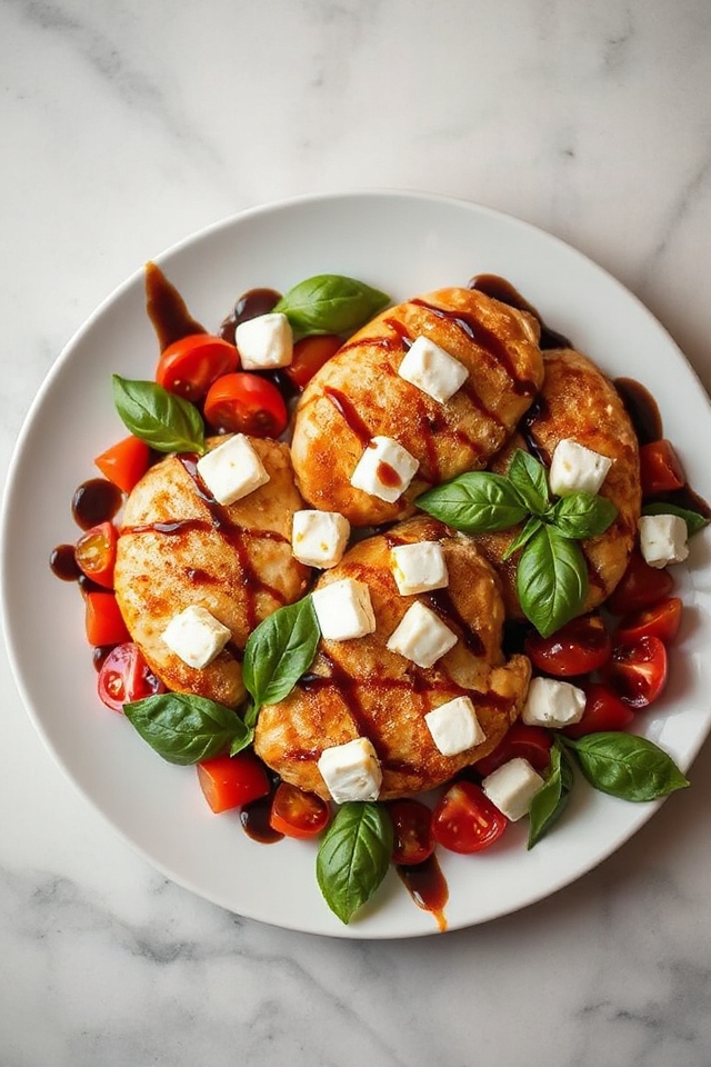chicken with caprese salad