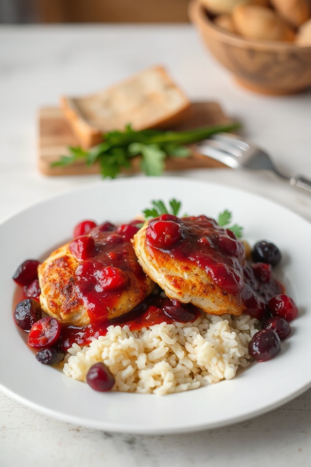 cranberry chicken cooking process