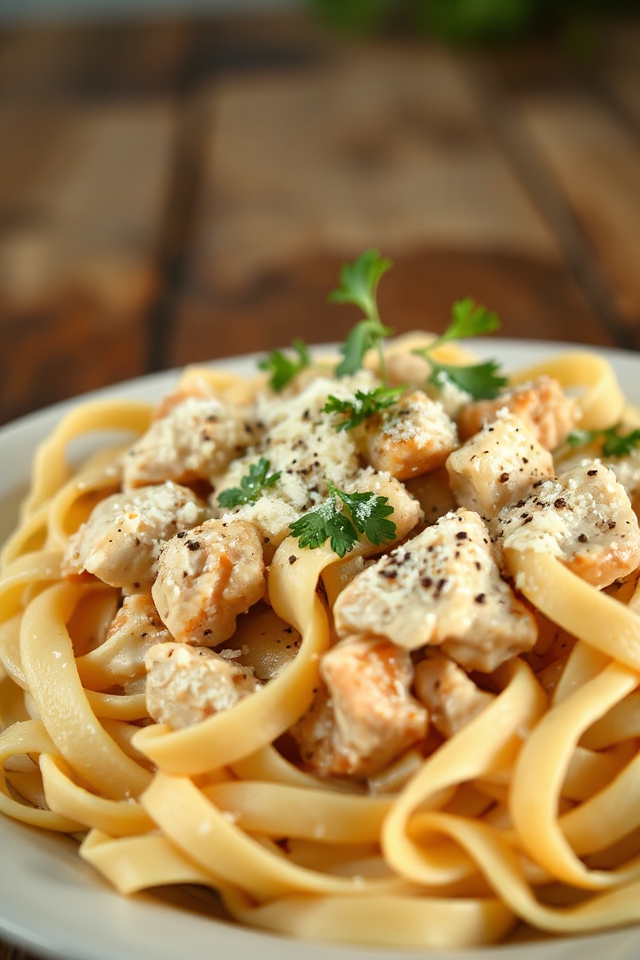 creamy chicken fettuccine alfredo
