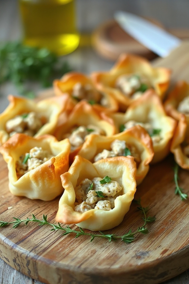 creamy chicken phyllo bites