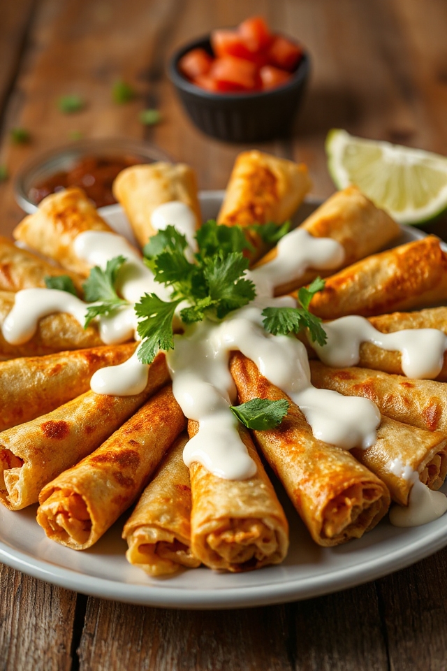 crispy chicken filled tortillas delight