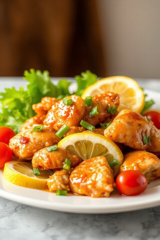 crispy double fried lemon chicken