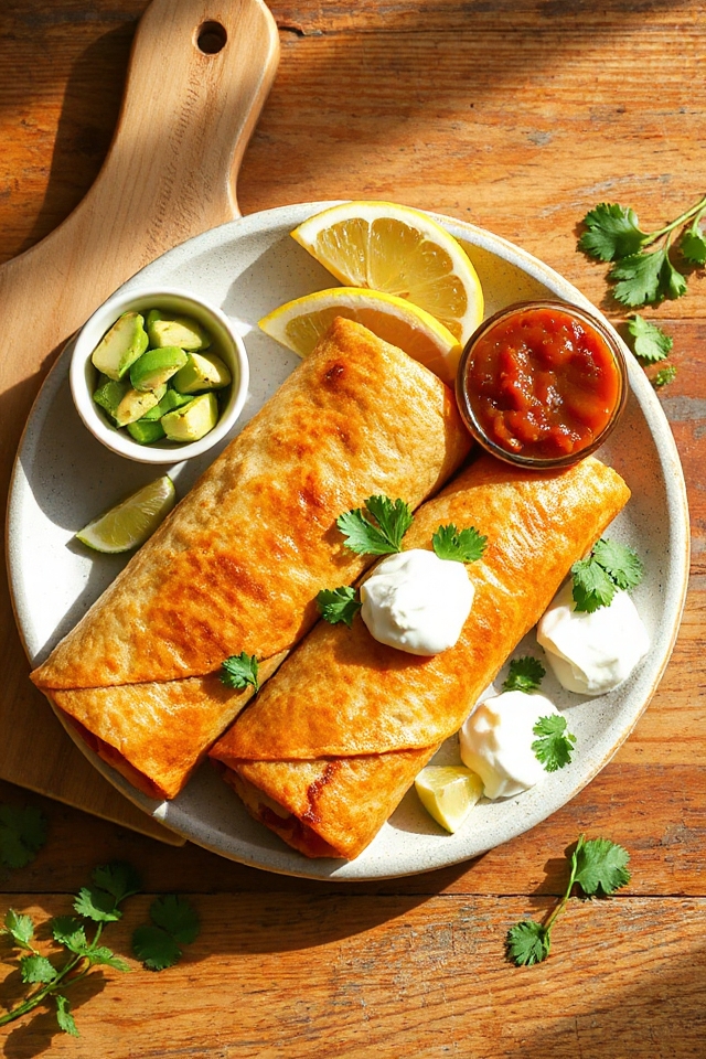 delicious chicken filled chimichangas