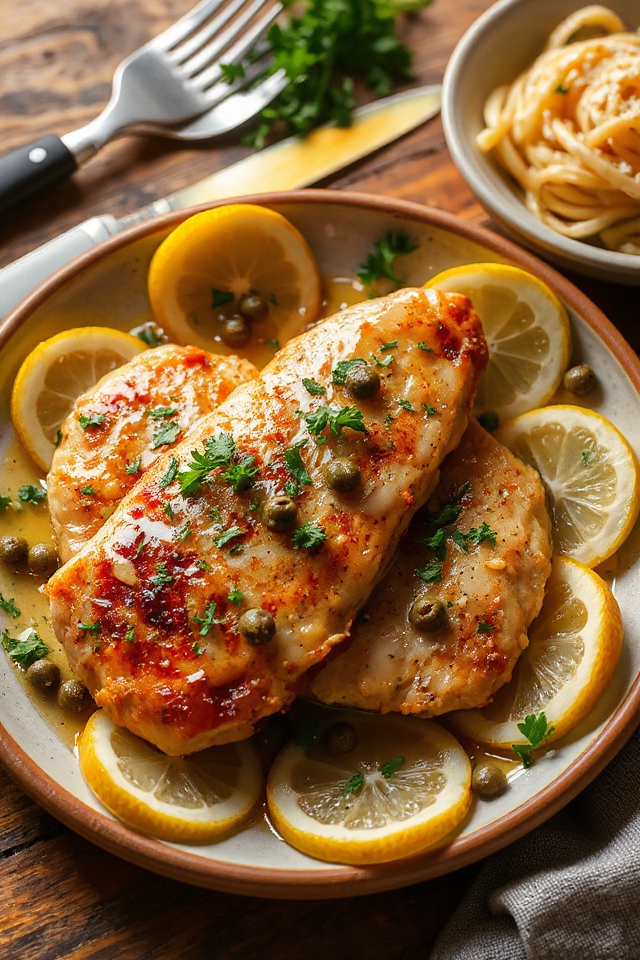 delicious chicken piccata dish