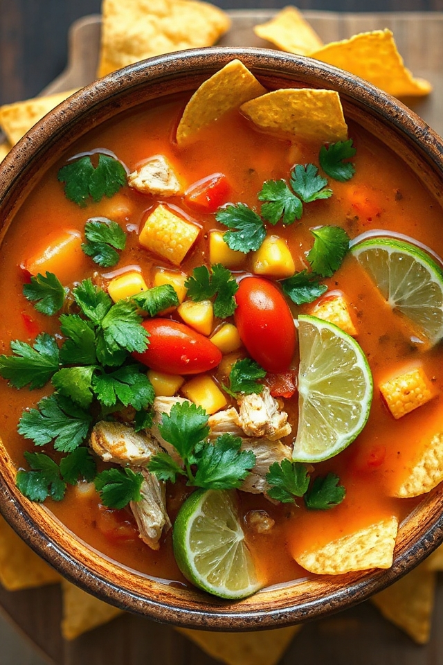 delicious chicken tortilla soup