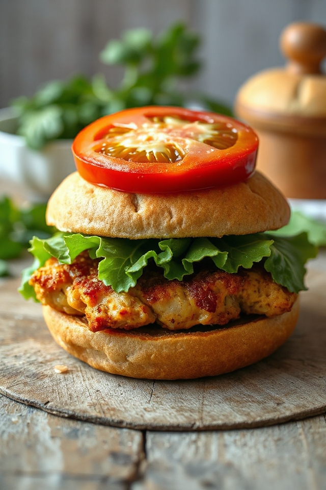 delicious homemade chicken burger