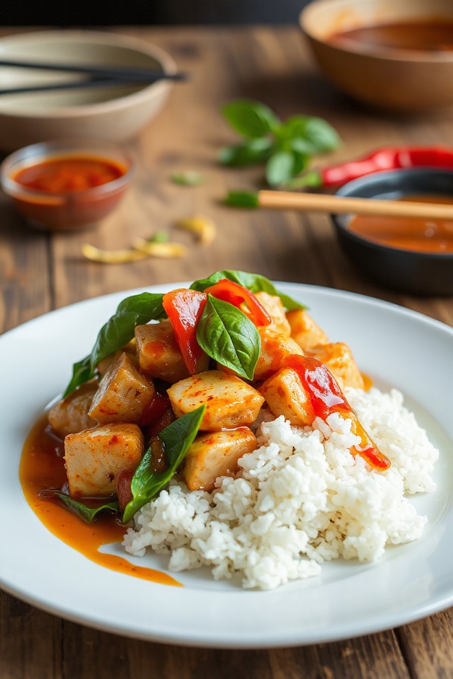 delicious thai basil chicken