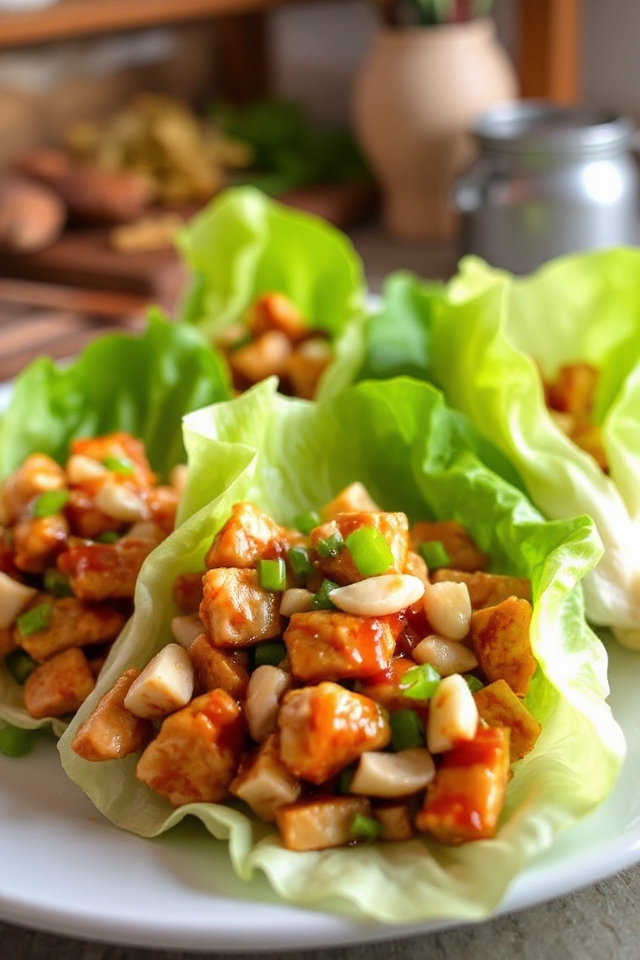 flavorful chicken lettuce wraps