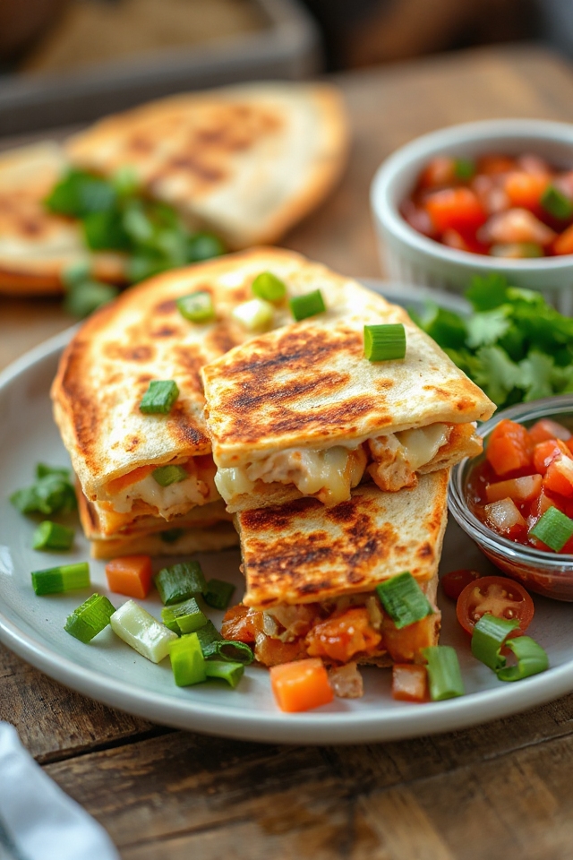 grill chicken assemble quesadilla