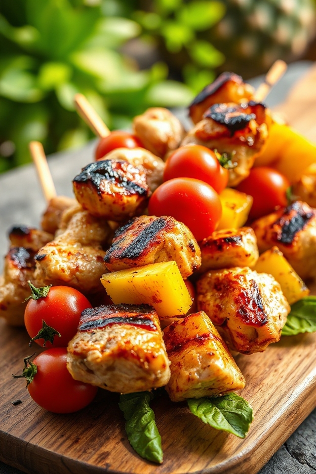 grilled chicken kebab preparation