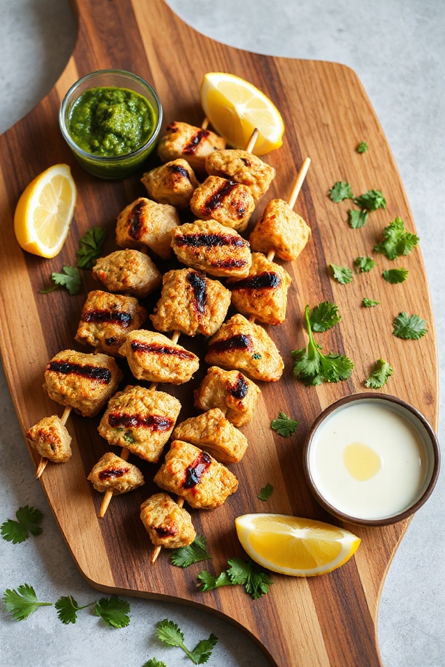grilled marinated chicken skewers