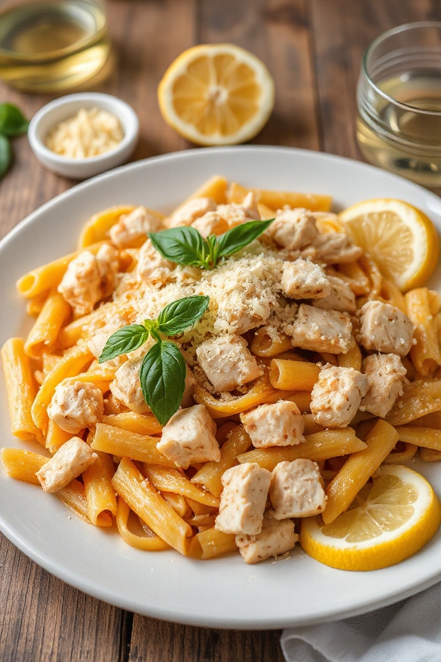 lemon chicken pasta delight