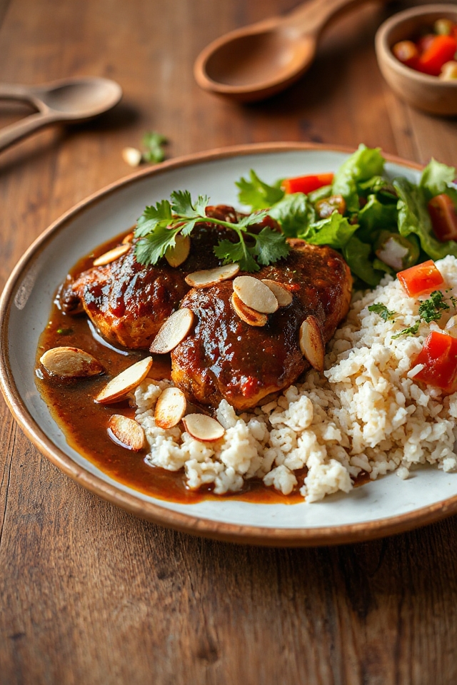 savory chicken mole dish