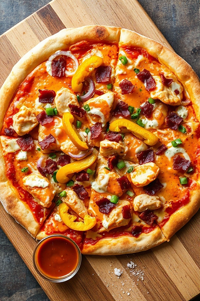 spicy buffalo chicken pizza