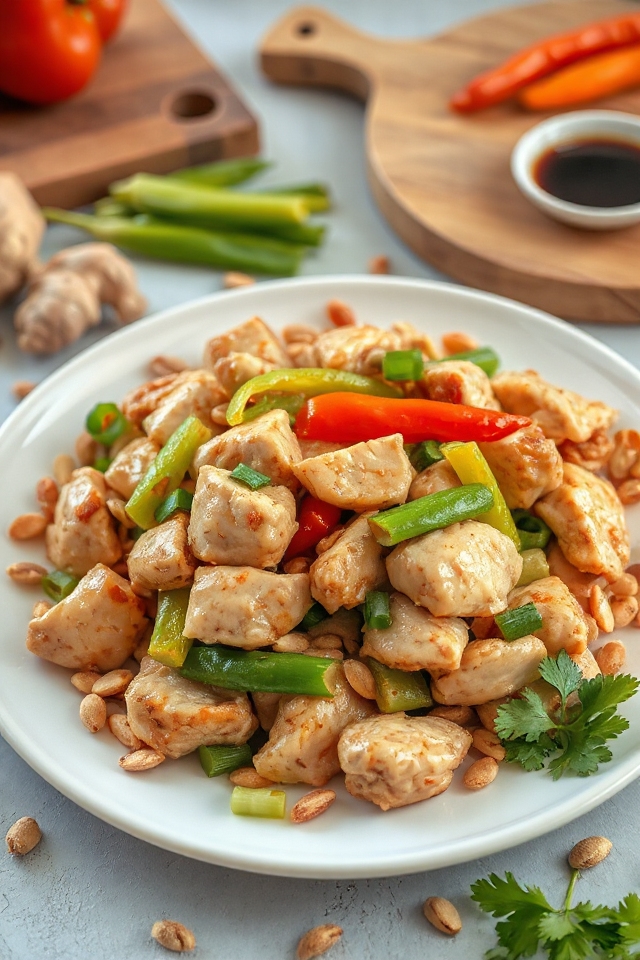 spicy stir fried chicken dish