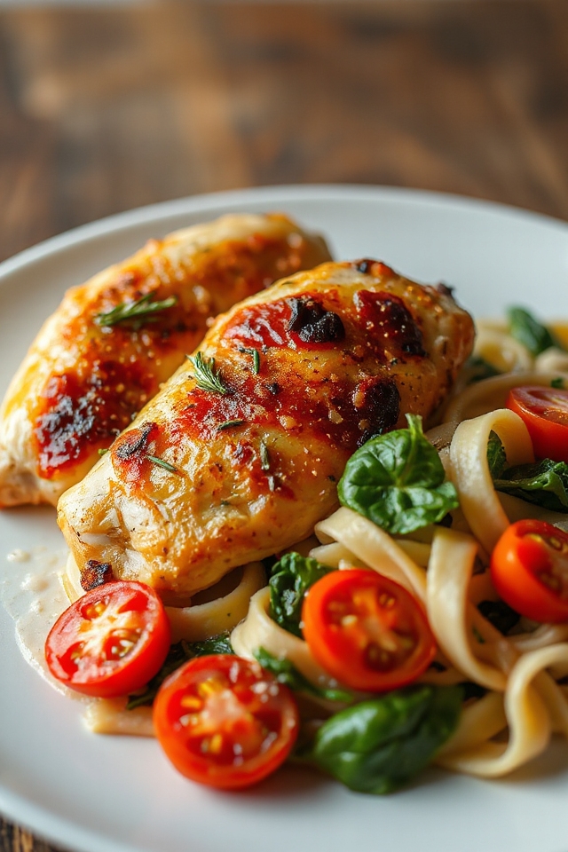 stuffed chicken with pasta